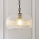 Endon-121210 - Harborne - Antique Brass Pendant with Clear Ribbed Glass