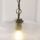Endon-121210 - Harborne - Antique Brass Pendant with Clear Ribbed Glass