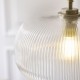 Endon-121210 - Harborne - Antique Brass Pendant with Clear Ribbed Glass