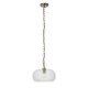 Endon-121210 - Harborne - Antique Brass Pendant with Clear Ribbed Glass