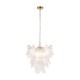 Endon-121771 - Autumn - Brushed Aged Brass 4 Light Centre Fitting with Clear Leaf Glass Panels