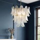 Endon-121771 - Autumn - Brushed Aged Brass 4 Light Centre Fitting with Clear Leaf Glass Panels