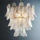 Endon-121771 - Autumn - Brushed Aged Brass 4 Light Centre Fitting with Clear Leaf Glass Panels