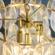 Endon-121771 - Autumn - Brushed Aged Brass 4 Light Centre Fitting with Clear Leaf Glass Panels