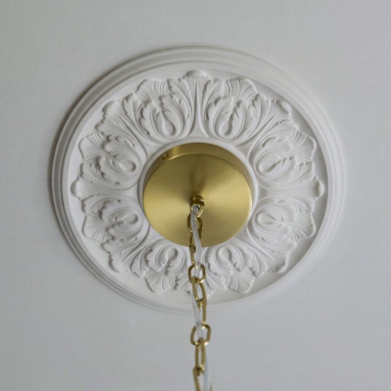 Endon-121771 - Autumn - Brushed Aged Brass 4 Light Centre Fitting with Clear Leaf Glass Panels