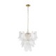 Endon-121771 - Autumn - Brushed Aged Brass 4 Light Centre Fitting with Clear Leaf Glass Panels
