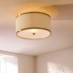 Endon-121988 - Lexi - Brushed Aged Brass Semi Flush with Ivory Shade