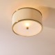 Endon-121988 - Lexi - Brushed Aged Brass Semi Flush with Ivory Shade
