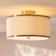 Endon-121988 - Lexi - Brushed Aged Brass Semi Flush with Ivory Shade