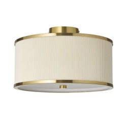 Lexi - Brushed Aged Brass Semi Flush with Ivory Shade