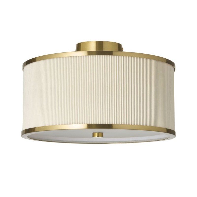 Endon-121988 - Lexi - Brushed Aged Brass Semi Flush with Ivory Shade