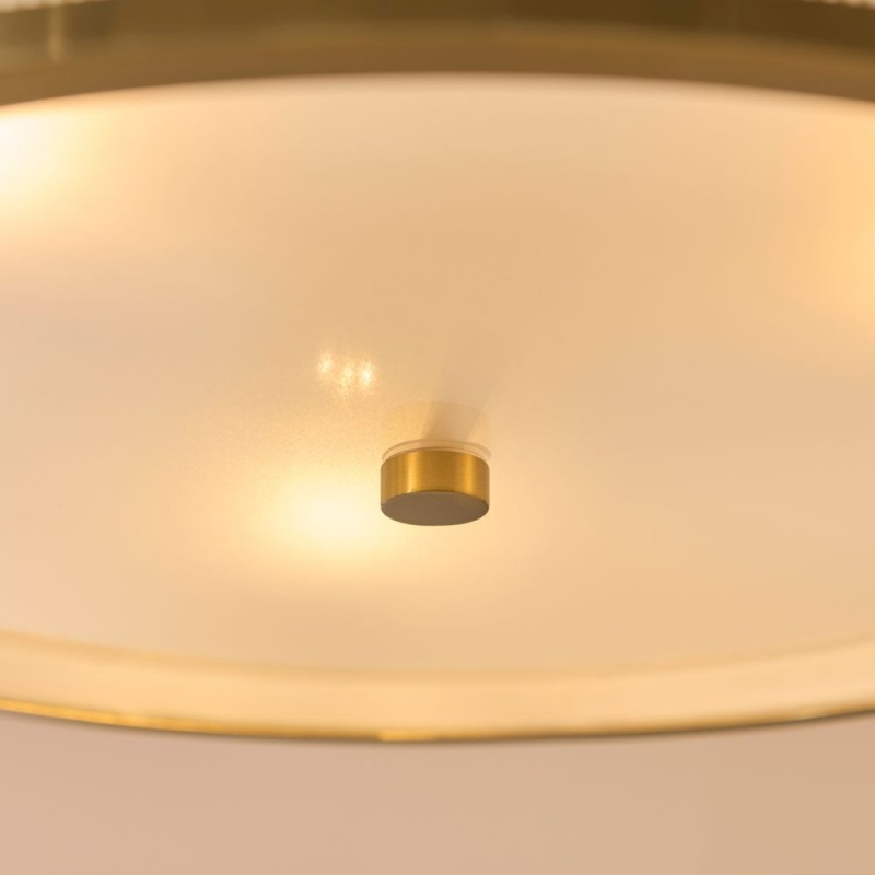 Endon-121989 - Lexi - Brushed Aged Brass 3 Light Pendant with Ivory Shade