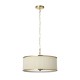 Endon-121989 - Lexi - Brushed Aged Brass 3 Light Pendant with Ivory Shade