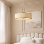 Lexi - Brushed Aged Brass 5 Light Pendant with Ivory Shade 