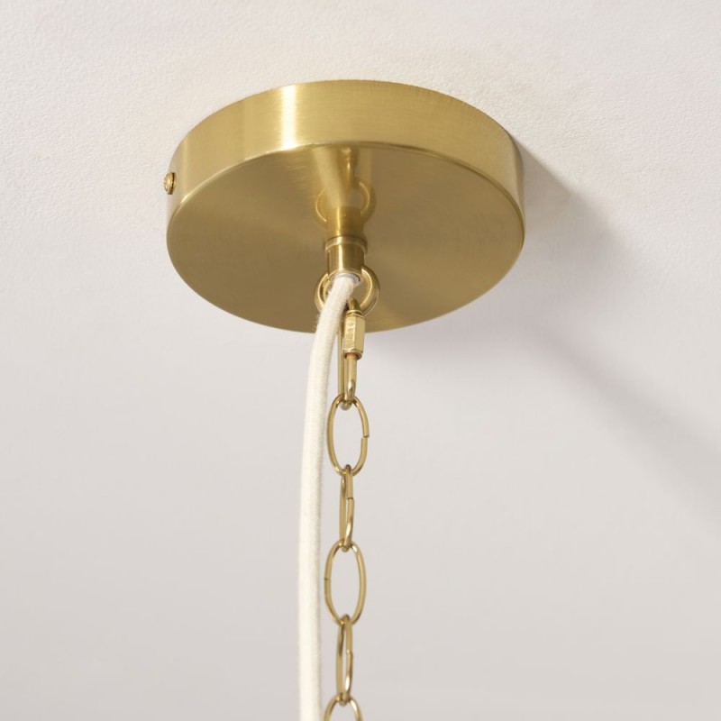 Endon-121990 - Lexi - Brushed Aged Brass 5 Light Pendant with Ivory Shade