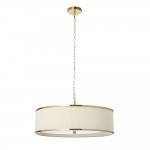 Lexi - Brushed Aged Brass 5 Light Pendant with Ivory Shade 