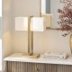 Endon-121991 - Seattle - Brushed Aged Brass table Lamp with Ivory Cotton Shade