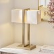 Endon-121991 - Seattle - Brushed Aged Brass table Lamp with Ivory Cotton Shade
