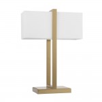 Seattle - Brushed Aged Brass table Lamp with Ivory Cotton Shade