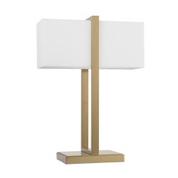 Seattle - Brushed Aged Brass table Lamp with Ivory Cotton Shade