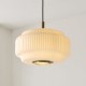Endon-122052 - Evora - Brushed Aged Brass Pendant with Opal Ribbed Glass ∅ 34 cm