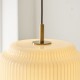 Endon-122052 - Evora - Brushed Aged Brass Pendant with Opal Ribbed Glass ∅ 34 cm