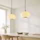 Endon-122052 - Evora - Brushed Aged Brass Pendant with Opal Ribbed Glass ∅ 34 cm