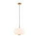 Endon-122052 - Evora - Brushed Aged Brass Pendant with Opal Ribbed Glass ∅ 34 cm