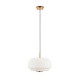 Endon-122052 - Evora - Brushed Aged Brass Pendant with Opal Ribbed Glass ∅ 34 cm