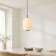 Endon-122054 - Evora - Brushed Aged Brass Pendant with Opal Ribbed Glass ∅ 22 cm