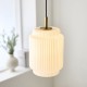 Endon-122054 - Evora - Brushed Aged Brass Pendant with Opal Ribbed Glass ∅ 22 cm