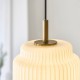 Endon-122054 - Evora - Brushed Aged Brass Pendant with Opal Ribbed Glass ∅ 22 cm