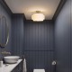 Endon-122078 - Evora - Brushed Aged Brass Semi Flush with Opal Ribbed Glass ∅ 34 cm
