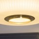 Endon-122078 - Evora - Brushed Aged Brass Semi Flush with Opal Ribbed Glass ∅ 34 cm