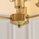 Endon-122081 - Highclere - Vintage Brass 3 Light Semi Flush with Natural Linen Shade