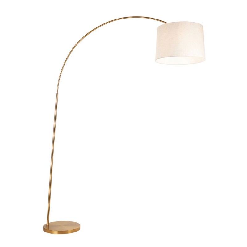 Endon-122264 - Carlson XL - Warm Brass Floor Lamp with Natural Linen Shade
