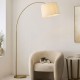 Endon-122264 - Carlson XL - Warm Brass Floor Lamp with Natural Linen Shade