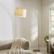 Endon-122264 - Carlson XL - Warm Brass Floor Lamp with Natural Linen Shade
