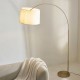 Endon-122264 - Carlson XL - Warm Brass Floor Lamp with Natural Linen Shade