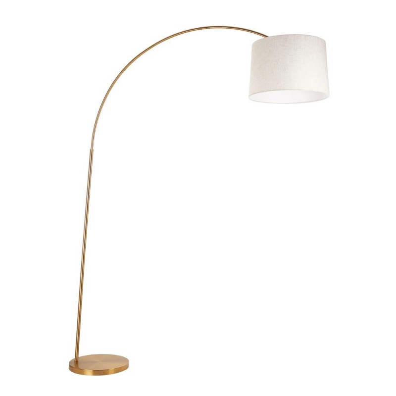 Endon-122264 - Carlson XL - Warm Brass Floor Lamp with Natural Linen Shade