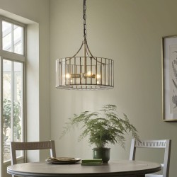 Antalya - Antique Brass 3 Light Pendant with Clear Glass