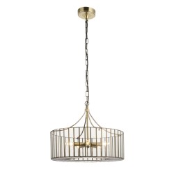 Antalya - Antique Brass 5 Light Pendant with Clear Glass