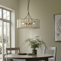Antalya - Antique Brass 5 Light Pendant with Clear Glass