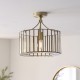 Endon-122556 - Antalya - Antique Brass Semi Flush with Clear Glass