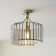 Endon-122556 - Antalya - Antique Brass Semi Flush with Clear Glass