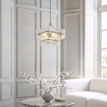 Venice - Brushed Aged Brass 4 Light Centre Fitting with Clear Textured Glass
