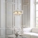 Endon-122738 - Venice - Brushed Aged Brass 4 Light Centre Fitting with Clear Textured Glass