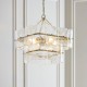 Endon-122738 - Venice - Brushed Aged Brass 4 Light Centre Fitting with Clear Textured Glass