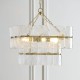 Endon-122738 - Venice - Brushed Aged Brass 4 Light Centre Fitting with Clear Textured Glass