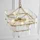 Endon-122738 - Venice - Brushed Aged Brass 4 Light Centre Fitting with Clear Textured Glass